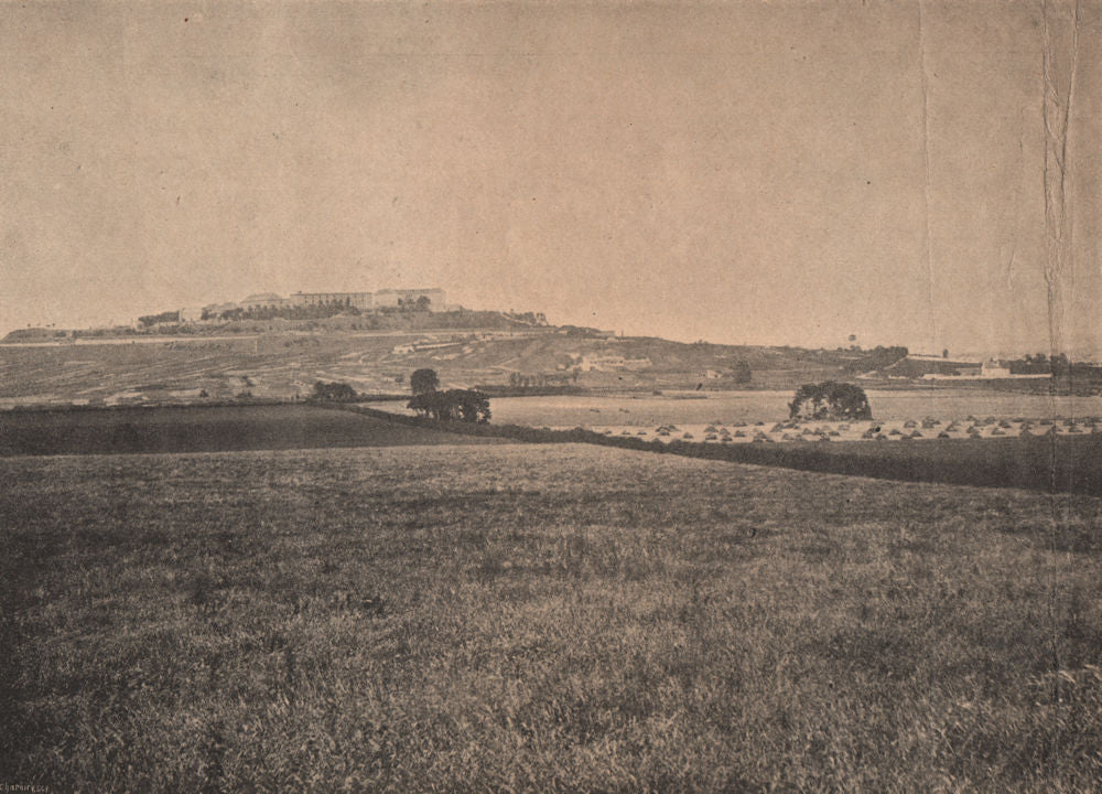 PARIS COMMUNE 1871. Le Mont Valérien (ferme de Fouillouse) c1873 old print